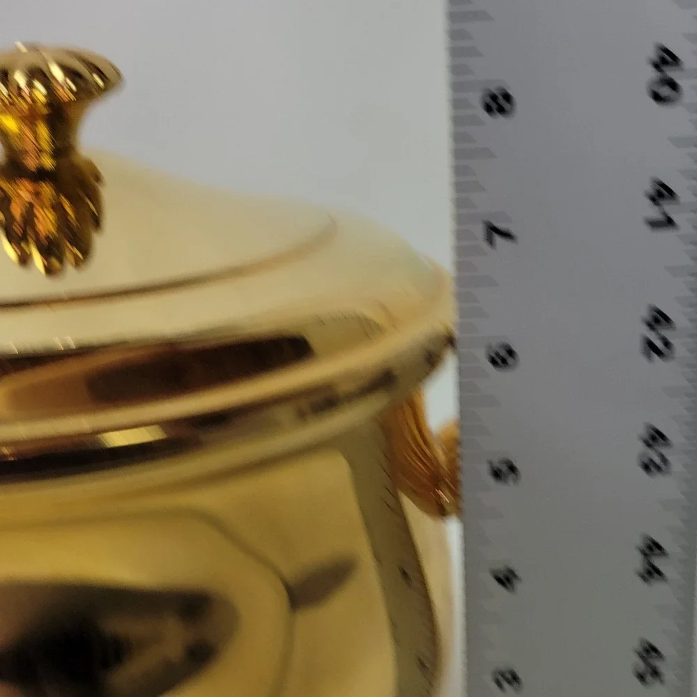 Vtg International Silver 24KT Gold Plated Ice Bucket Glass Liner Shell